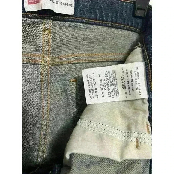 Wrangler Jeans Boys Size 14 Reg Adjustable Waistband Straight Leg Dk Denim A0009 - Picture 8 of 8